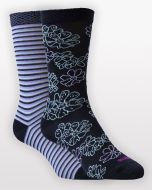 Merino Floral Stripe Socks 2 Pack