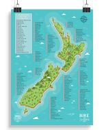 New Zealand Bike Trails Scratch Map