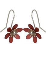Silver Copper Clematis Earrings