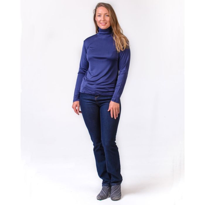 Women's silk hot sale polo neck