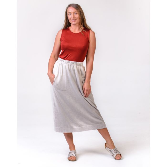 Optimum Cotton Midi Skirt with Pockets - New Zealand Nature