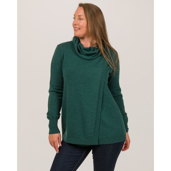 Wrap cowl neck sweater cheap