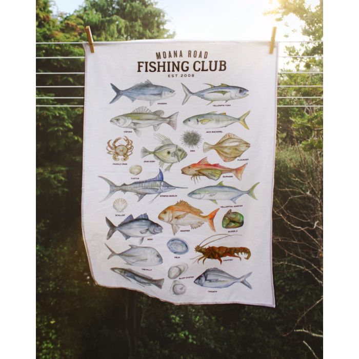 New Zealand Fishing Tea Towel - New Zealand Nature