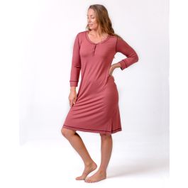 Grey Bamboo Elastane Henley Nightie