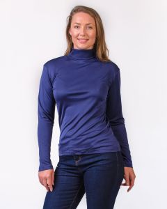Women's Silk Turtleneck Sapphire-XL
