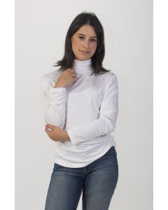 Women's Silk Turtleneck White-L