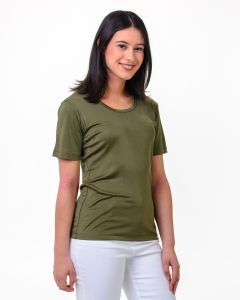 Silk T-Shirt Chive Green-M