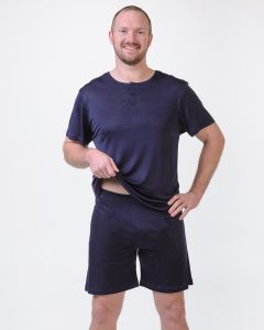 Men's Silk PJ Shorts Midnight Blue-XL