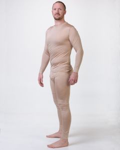 Men's Silk Long Underwear Leggings  Latte-3XL