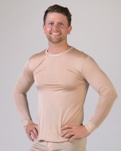 Men's Silk Long Underwear Top  Latte-M