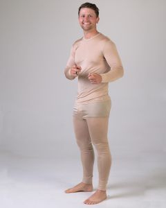 Men's Silk Long Underwear Leggings  Latte-S