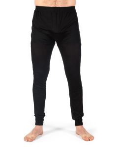 Men's Silk Long Underwear Leggings  Black-XL