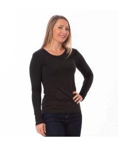 Women's Bamboo Long Sleeve Top Black-XL