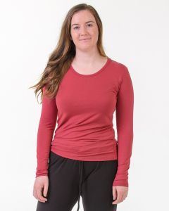 Women's Bamboo Long Sleeve Top Earth Red-3XL