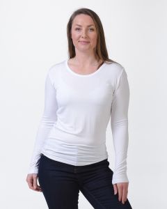 Women's Bamboo Long Sleeve Top White-XL