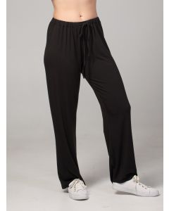 Women's Bamboo Full Length Leisure Pants Black-XL
