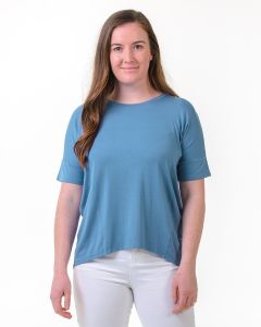 Bamboo Relaxed Fit Top Washed Denim-L