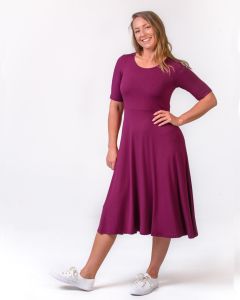 Bamboo Short Sleeved Dress Mulberry-L