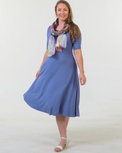 Bamboo Short Sleeved Dress Blue Dawn-XL