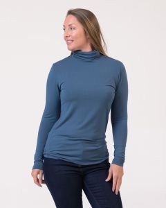 Bamboo Roll Neck Top Ensign Blue-S