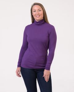Bamboo Roll Neck Top Majesty Purple-S