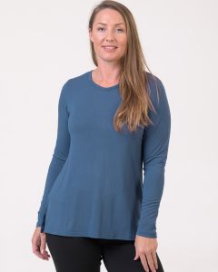 Bamboo Relaxed Fit Long Sleeve Top Ensign Blue-S