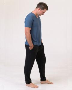 Men's Bamboo Cuffed Leisure Pants Black-S