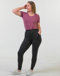 Bamboo Cuffed Leisure Pants - Improved Black-XL