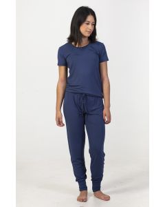 Bamboo Sleepwear Separates - PJ Cuffed Pants Prussian Blue-S