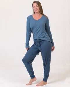 Bamboo Sleepwear Separates - PJ Cuffed Pants Ensign Blue-S
