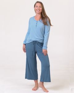 Bamboo Sleepwear Separates - PJ 3/4 Pants Horizon Blue-XXL