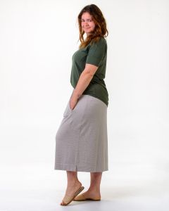Optimum Cotton Midi Skirt with Pockets Linen-10