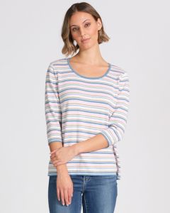 Optimum Cotton Knit Multi Stripe Sweater