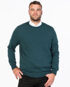 Men's Lightweight Cotton Merino Crew Sweater Dark Ocean-XL