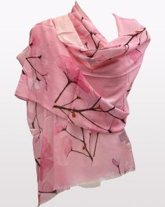 Cotton Modal Scarf with Garden Flowers