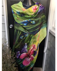 Cotton Modal Scarf with Impressionist Design