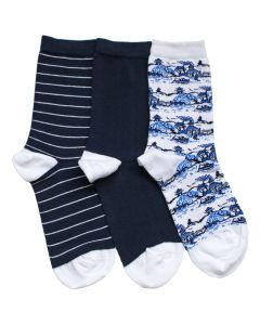 Patterned Cotton Sock 3pk-S