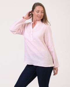 Noble Wilde Linen Collarless Shirt Primrose-10