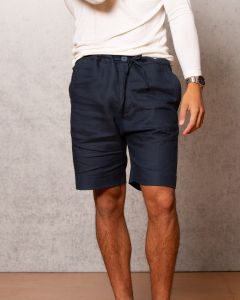 Noble Wilde Linen Men's Shorts Navy-XXL