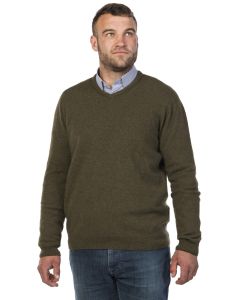 Native World Men's Possum Merino V-Neck Sweater Fern-XL