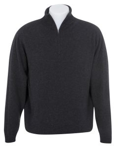 Men's Possum Merino Half Zip Sweater Charcoal-L