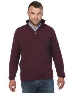 Native World Possum Merino Half Zip Sweater Shiraz-XL