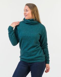 Noble Wilde Possum Merino Relaxed Polo Neck Sweater Turquoise Marle-14