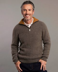 McDonald Possum Merino Men's Cable Sweater