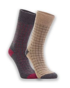 Possum Merino Grid Cushion Sole Socks