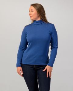 Bay Road Merino Roll Neck Top Biscay Blue-12