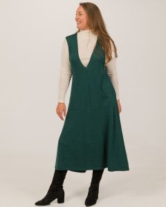 Optimum Merino Long Pinafore Dress Spruce Green-10