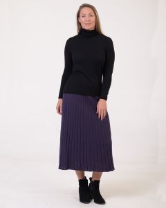 Optimum Merino Flared Skirt Nightshade Purple-10