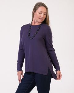 Optimum Merino Round Neck Sweater Nightshade Purple-10