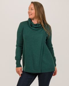 Optimum Merino Wrap Cowl Sweater Spruce Green-10